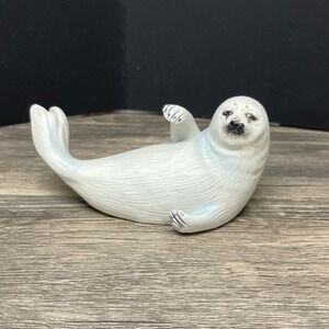 Franklin Mint Snow Pup Seal Figurine Roslyn Carren Humane Society 1987 Porcelain